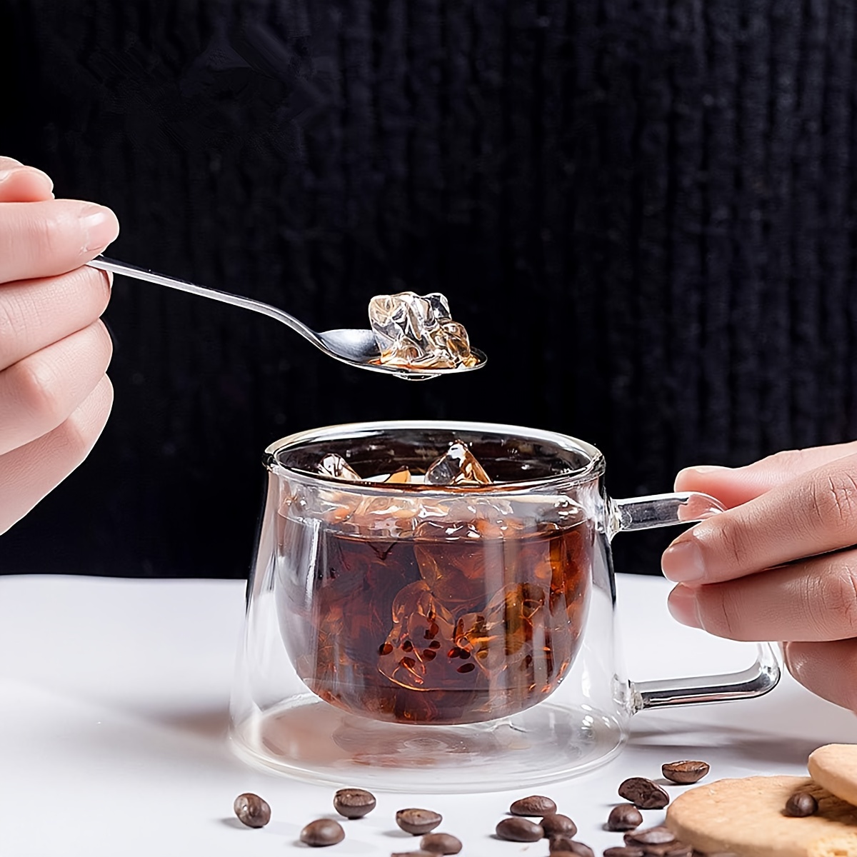 Juego De Tazas De Cafe Juego 6 Tazas Café Doble Pared Vidrio 80ml - Vasos Espresso Y Capuchino Sin Quemar Manos Tazas Diseño Moderno Regalo