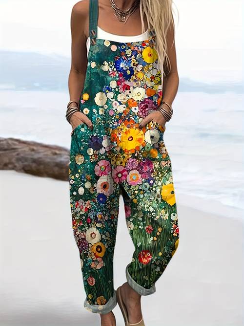 item picture fashionable and versatile home suspender jumpsuit floral 0472