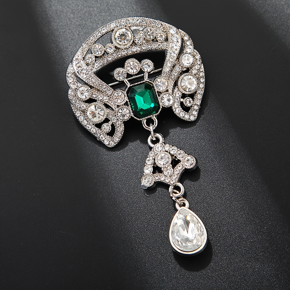 TEMU Fashionable New Elegant -encrusted Pendant Brooch For Women's Apparel Accessories