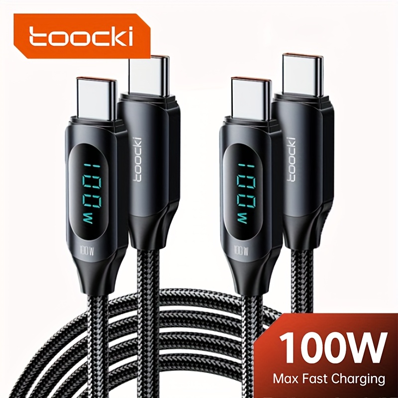 

Toocki Pd 100w Led Digital Display Fast Charging , 1/2 Pack, Compatible With Most Type-c Interfaces, Suitable For Charging Samsung Xiaomi Lenovo Oppo Vivo Nintendo Game Controllers And Other Devices