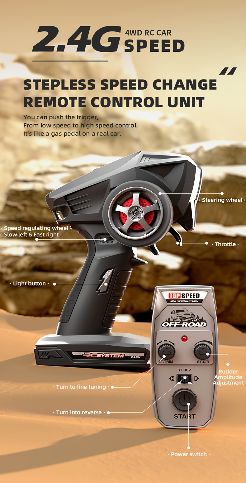 1:18 RC Off-Road Beast Truck - 37+ MPH Brushless Power, Rugged 4WD, Metal Chassis, Programmable LED Lights | High-Speed Remote Control Car for Teens, Adults, Hobby Racers