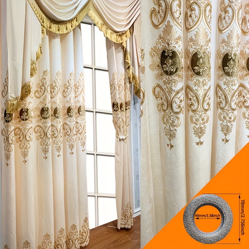 

Luxurious Chenille Embroidered Curtains For Living Room And Bedroom, Finished Window – Sizes (103"x261cm, 63"x160cm, 79"x200cm, 51"x130cm, 98"x250cm)