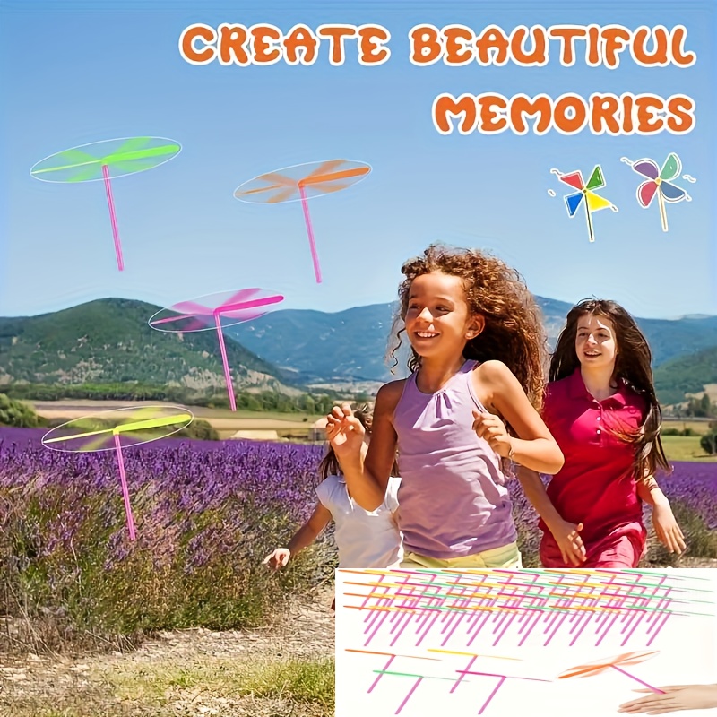 15/30/45pcs Plastic Dragonfly Flying Toys, Easy To Assemble, Bright Colors, Perfect For Parties, Portable, And Educational Game Toys - For Gatherings And Outdoor Play, As Halloween, Chrismas Gift