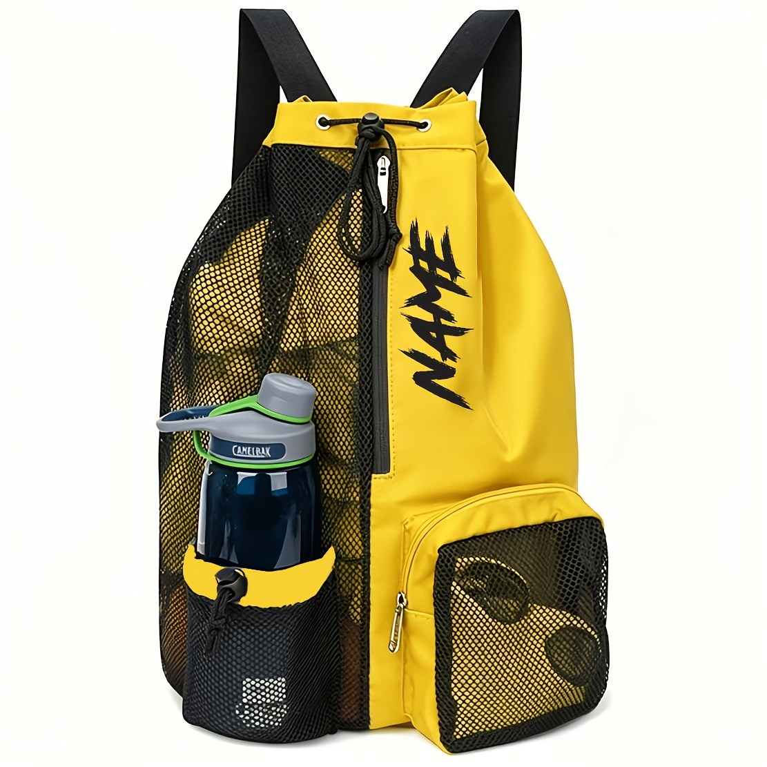 TEMU Sac à dos à cordon en personnalisable avec nom, sac en réglable avec plusieurs couleurs, grande capacité, nylon durable, plusieurs compartiments