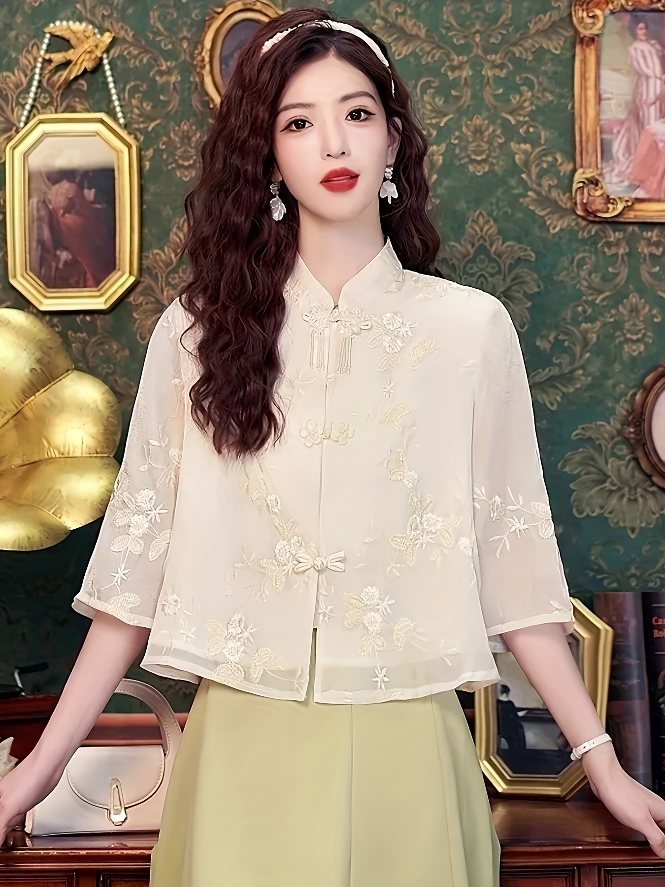 blusa donna in stile cinese retro camicia Temu Italy