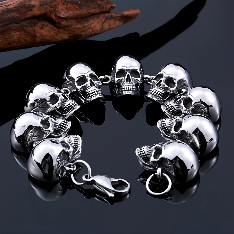 

1pcs/set Retro Gothic Skull Design Bracelet For Men And Women Suitable For Party Jewelry Gifts