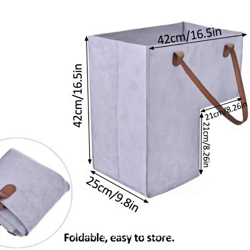 1pc Felt Storage Basket with Handles - Light Gray & Dark Gray, Durable Fabric Organizer for Home, Office, or Travel,   Staircase Steps, Hand Washable, Staircase Organizer|Stylish Storage|Durable Fabric Basket, Staircase Storage Organizer