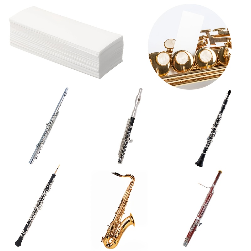 TEMU 100 piezas de papel absorbente para de pastillas de saxofón, para clarinete, instrumentos de viento de madera, papel absorbente para limpieza de
