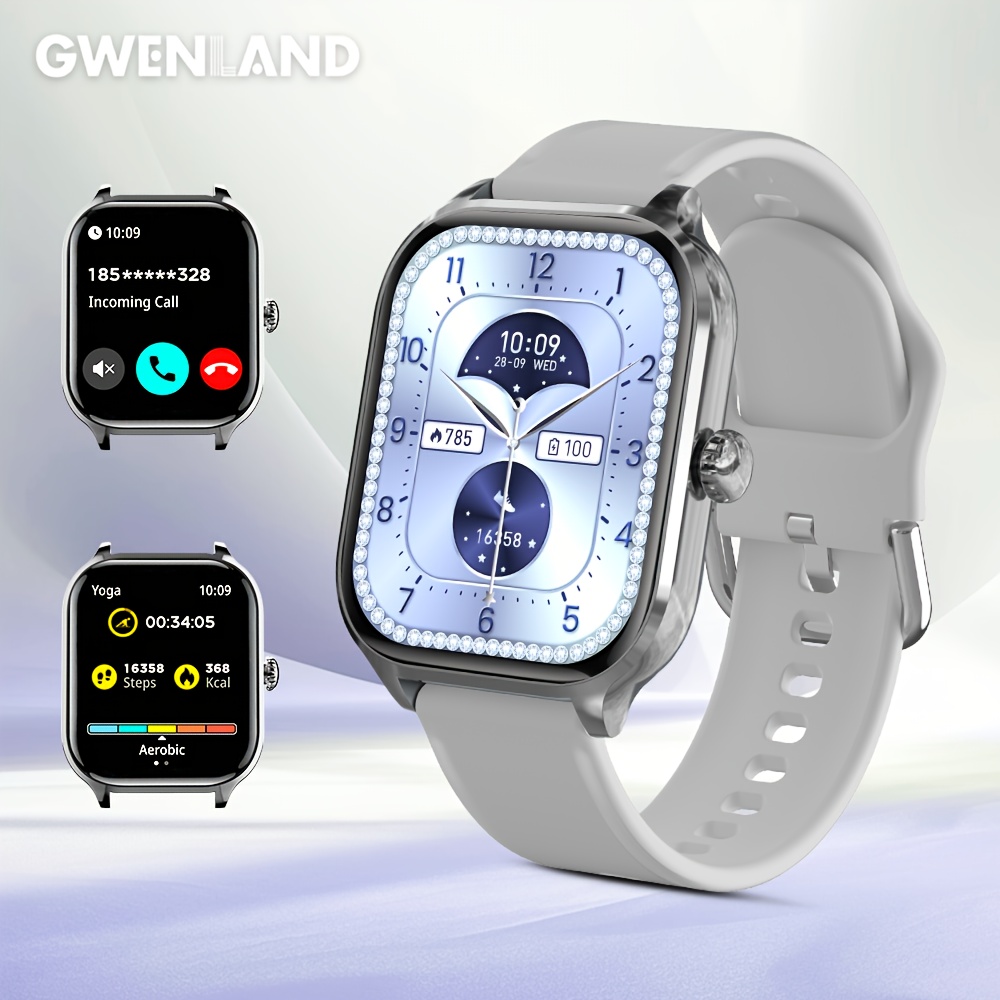 Gwenland 2.01" Smart Watch - Call/text, Pedometer, 100+ Exercise , Notifications, Compatible With & Phone, Smart Watch Gifts For Men And Women