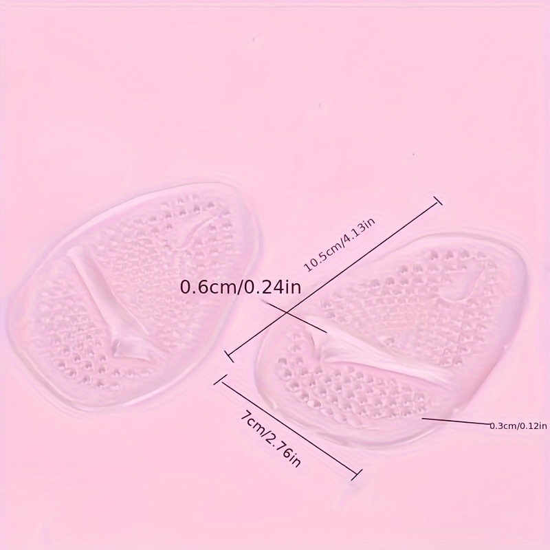 1 Pair TPE High Heel Insole, Transparent Silicone Non-Slip Forefoot Cushion, Half Size Thick Sweat Absorbent Breathable Foot Pad for Shoes, Shoe Insoles, Heel Pads