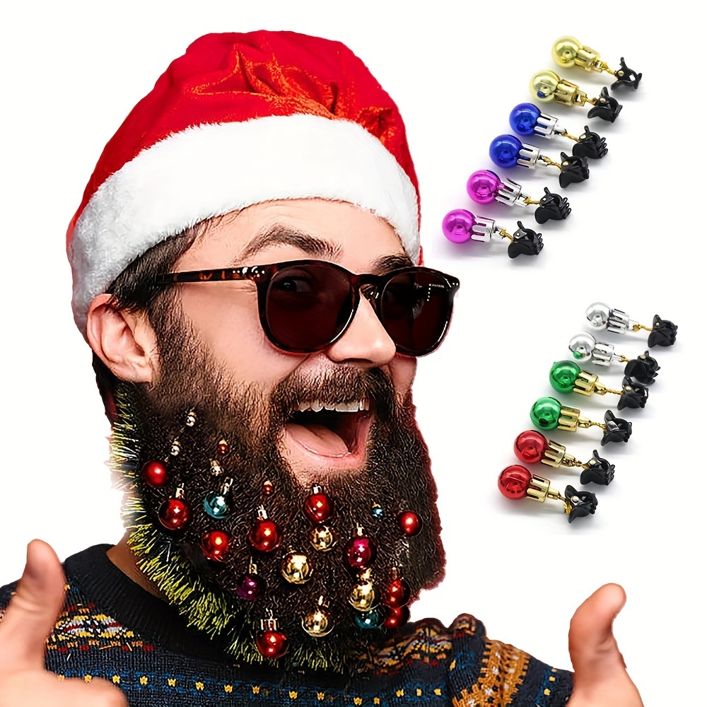 

5/10pcs Christmas Hair Ornaments, Hair Baubles For Woman Adult Pet Holiday Cosplay Party Costume, Santa Beard Decorations, Christmas Decorations