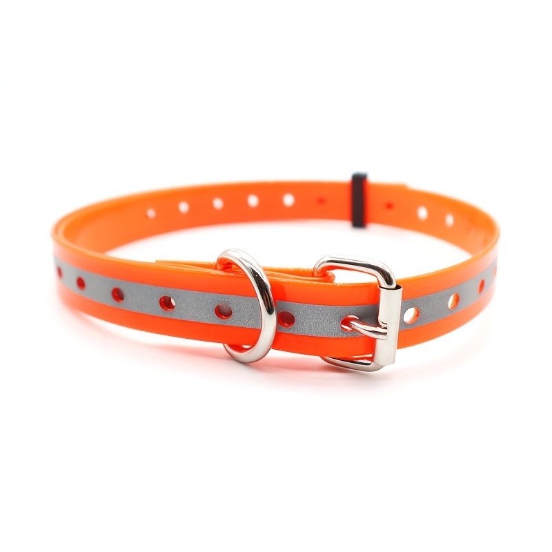 TEMU Adjustable Reflective Tpu Dog Collar With Reinforced Alloy For Safe Nighttime