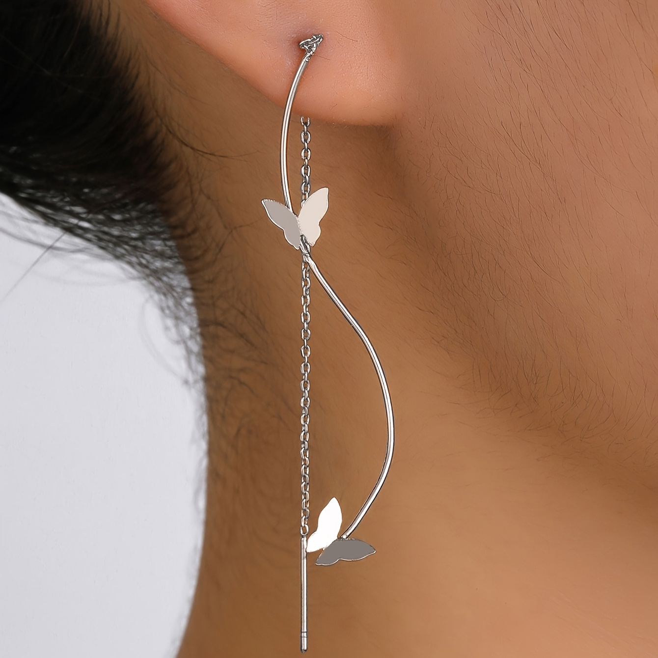 A Pair Of Stylish Japanese And Korean Elegant Everything Elements Pendant Ear Line Female