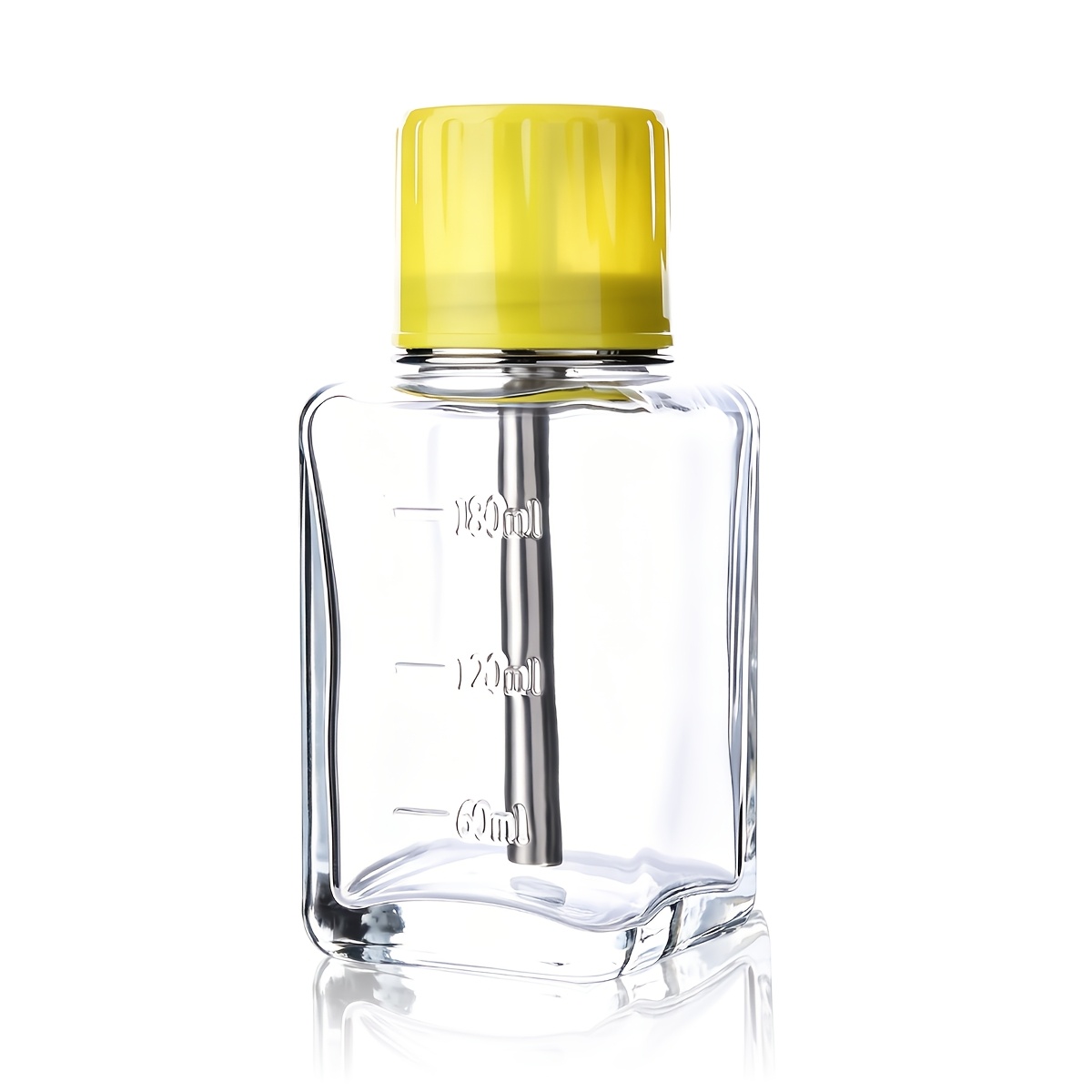 TEMU 6.09oz Glass Bottle For Nail Polish Remover Press Funnel Design For Easy Dispensing Of Cleaning Liquids, Anti-overflow & Corrosion Resistant,