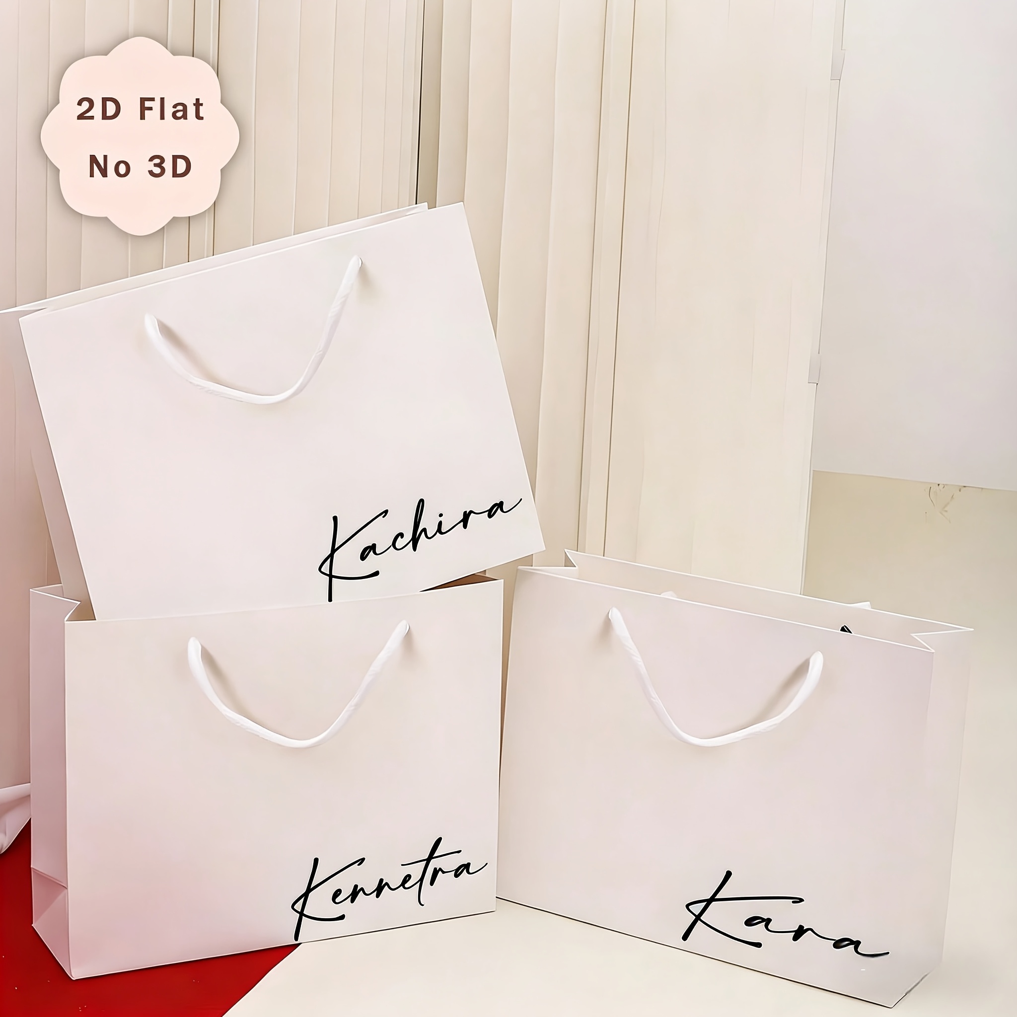 TEMU Gift For Her/him 1/3/5pcs Customized Name Gift Bag, Customized Wedding Bridesmaid Gift Bag, Customized Name Wedding Gift Box, Bachelorette Party