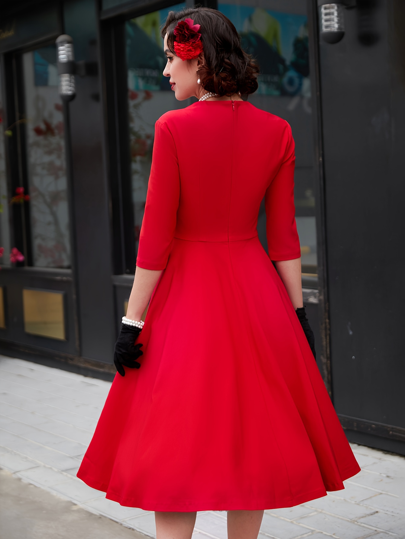 chinese dress ladies Farrow Long Sleeve Midi Dress