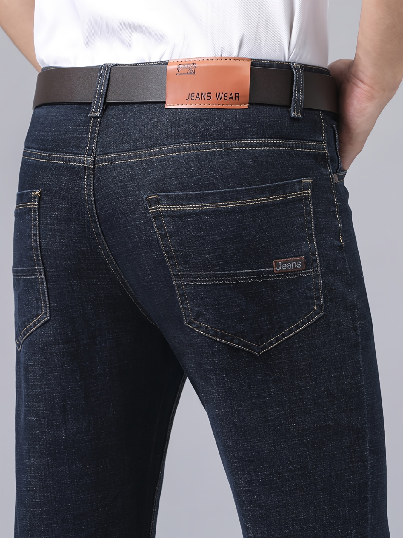 Plus-Size Men'S Comfortable High-Quality Denim Trousers, Suitable for Business, Featuring Stretch, Durability, And Sweat Absorption, Plus Size, Sweat-Resistant