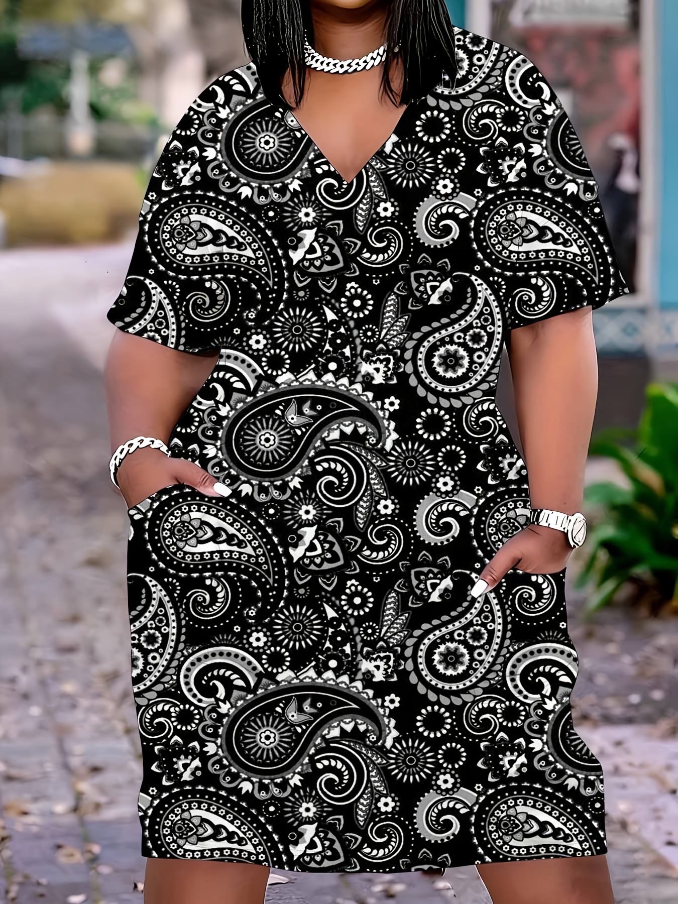 paisley dress sold on Temu United States