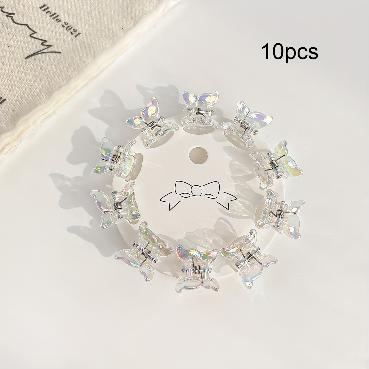 Image of 10pcs Set Of Hair Clips, Girly Mini Hair Clips, Shiny Small Claw Clips, Bangs Clips, Headwear, Ponytail Small Claw Clips