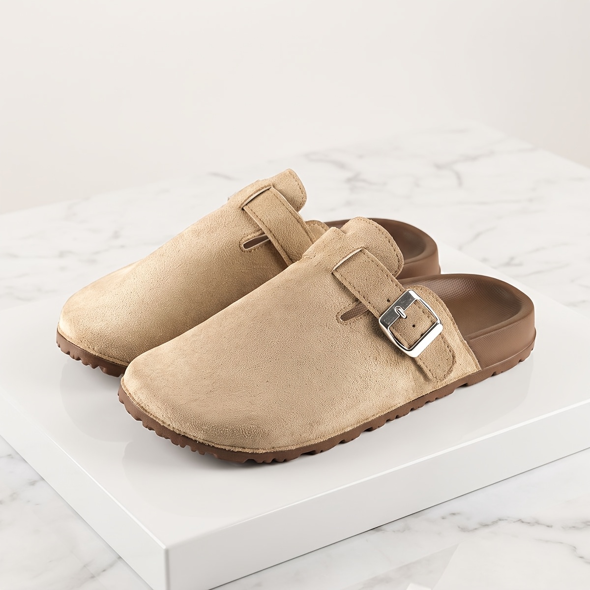 TEMU Smalleyes Women's Silvery Mule Shoes, Retro Casual With Round And Soft Toe Shape, Easy And Silhouette, Rich Retro Atmosphere, Suitable For