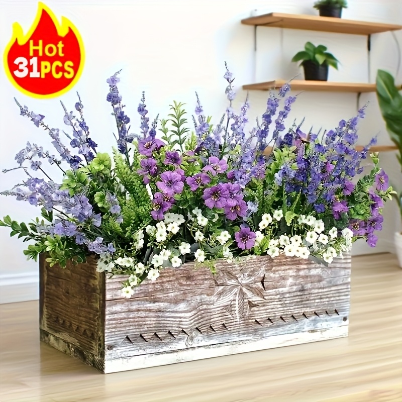 4 piante artificiali, piante di plastica da esterno, verde artificiale resistente ai raggi UV, erba finta per decorazioni da giardino | Leroy Merlin