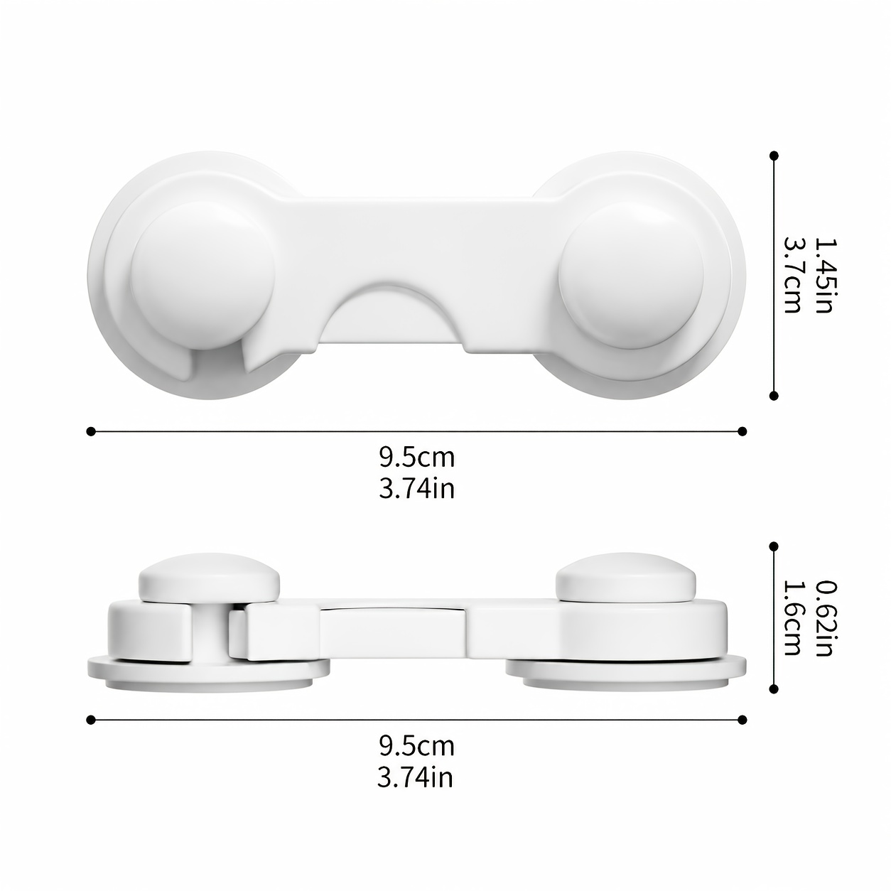 5-Pack 360° Rotating Cabinet Door Catch Locks, No-Drill Self-Adhesive