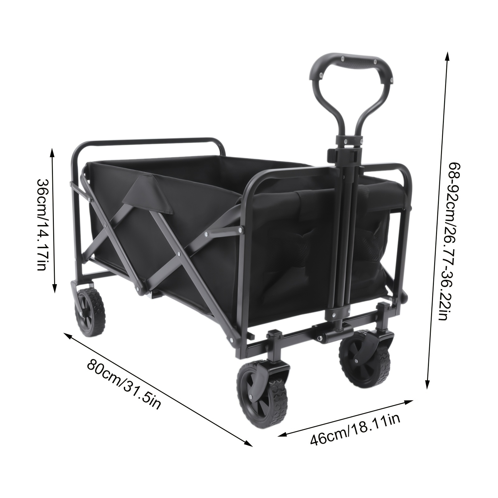 TEMU 1 Carro plegable resistente para playa, camping y festivales con 4 ruedas, carrito utilitario portátil para uso en exteriores y jardín