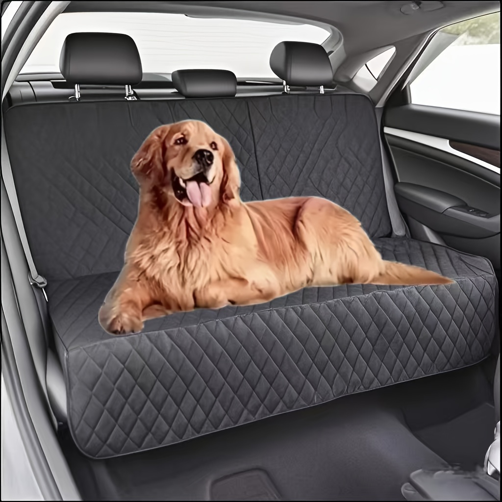 Dog Car Seat Cover, Rear Seat Protector; Pet Car Seat Protector Bench, Heavy-Duty Seat Cover Fits Most Cars, Trucks, and SUVs' Center Armrests
