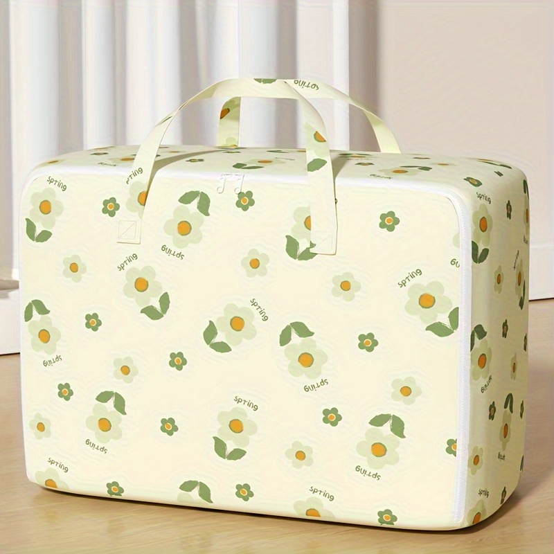 

Flower Pattern Packaging Bag, Portable Clothes Storage Bag, Large Capacity Quilt Organizer Bag Moving Bag