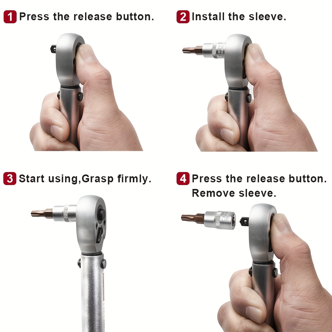 Torque Wrench 1/4-inch Drive, Click Dual-Direction Adjustable