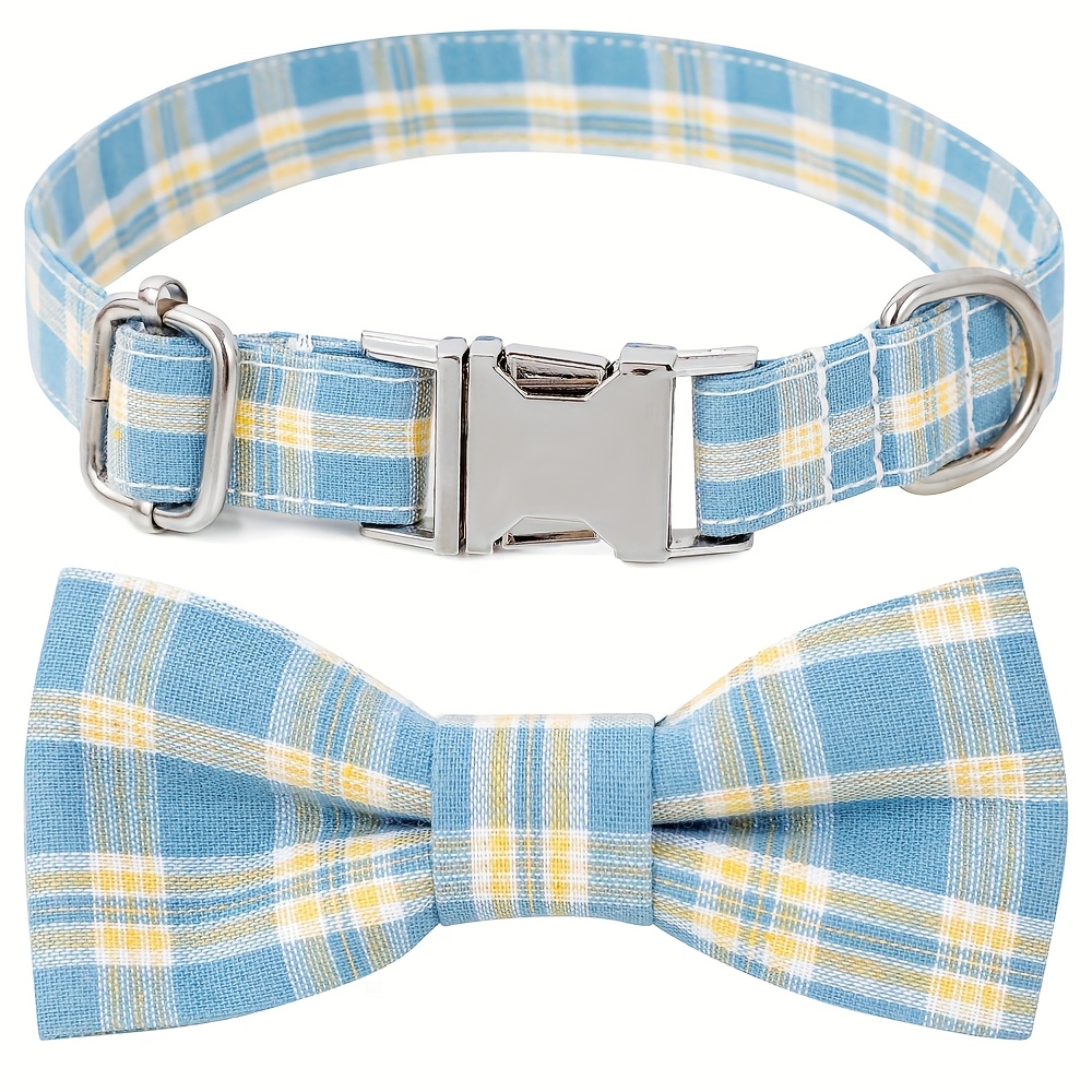 Buckle Dog Collar with British Plaid Design, Customizable