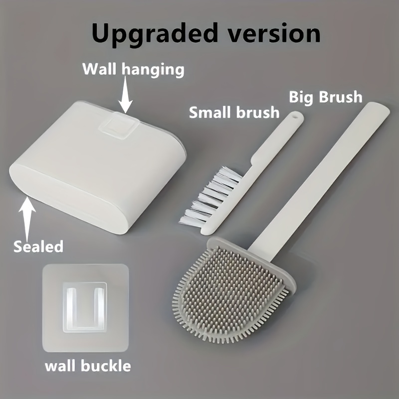 Image of Complete Bathroom Cleaning Set: Wall-mounted Toilet Brush With A , Easy-to- For A