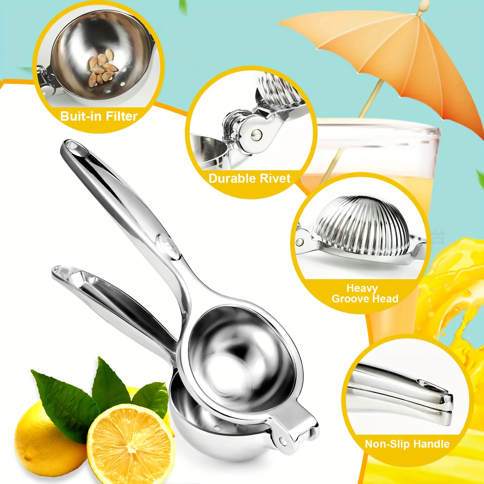 1pc Set! Lemon Juicer, Manual Citrus Juicer - a Compact Handheld Juicer Suitable for Oranges, Lemons, And Limes. The Manual High-Efficiency Juicer Is Easy And Easy to Use, Suitable for Household And Commercial Use