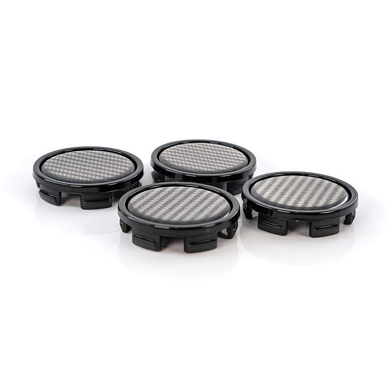 TEMU 4pcs 58mm Carbon Fiber Pattern Wheel Covers Universal Car Rim Center Caps