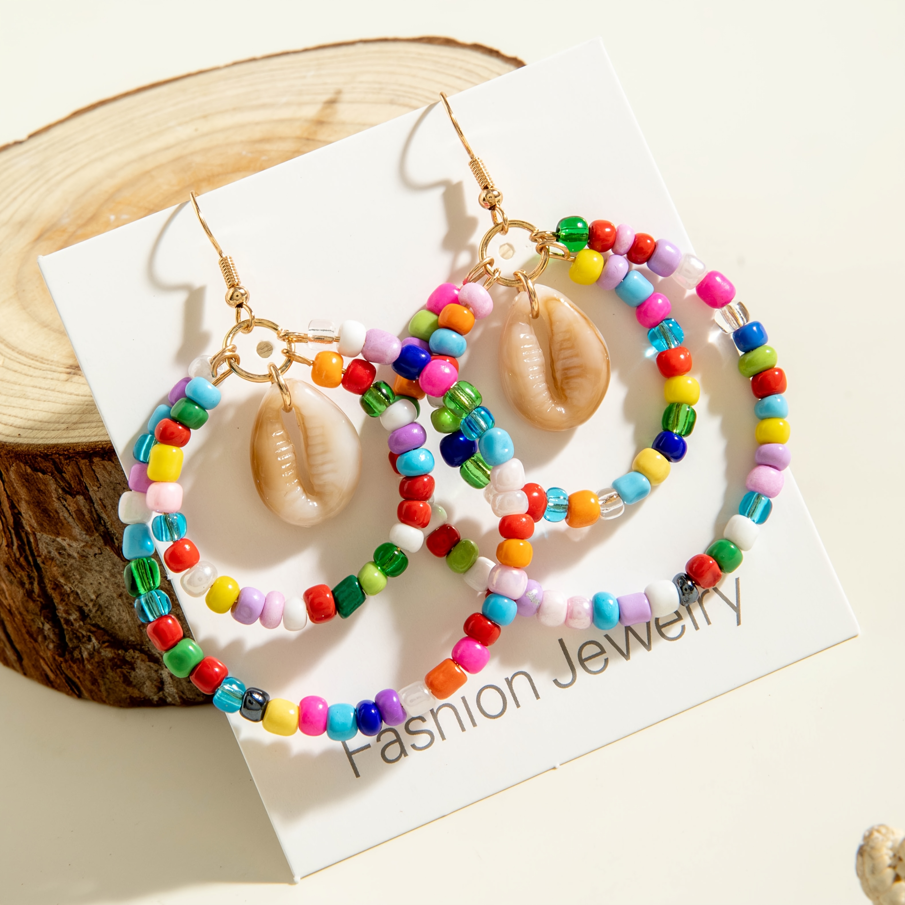 E-shop 1 Paar Böhmischer Ozean-Stil Multicolor Reisperlen Dopamin Farbspektrum Damenohrringe Geeignet für Abschlussbälle Lässige Urlaubs Geschenk