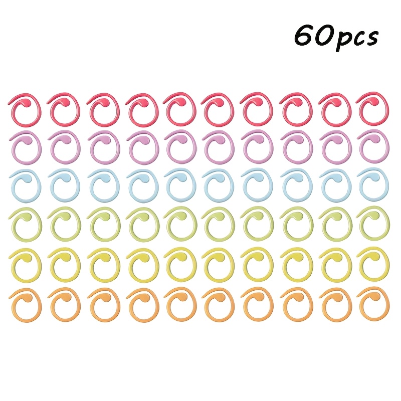 TEMU 30/60pcs de marqueurs de en métal spirale ouverte, marqueurs de aiguilles à tricoter multicolores, adaptés aux accessoires de de vêtements au