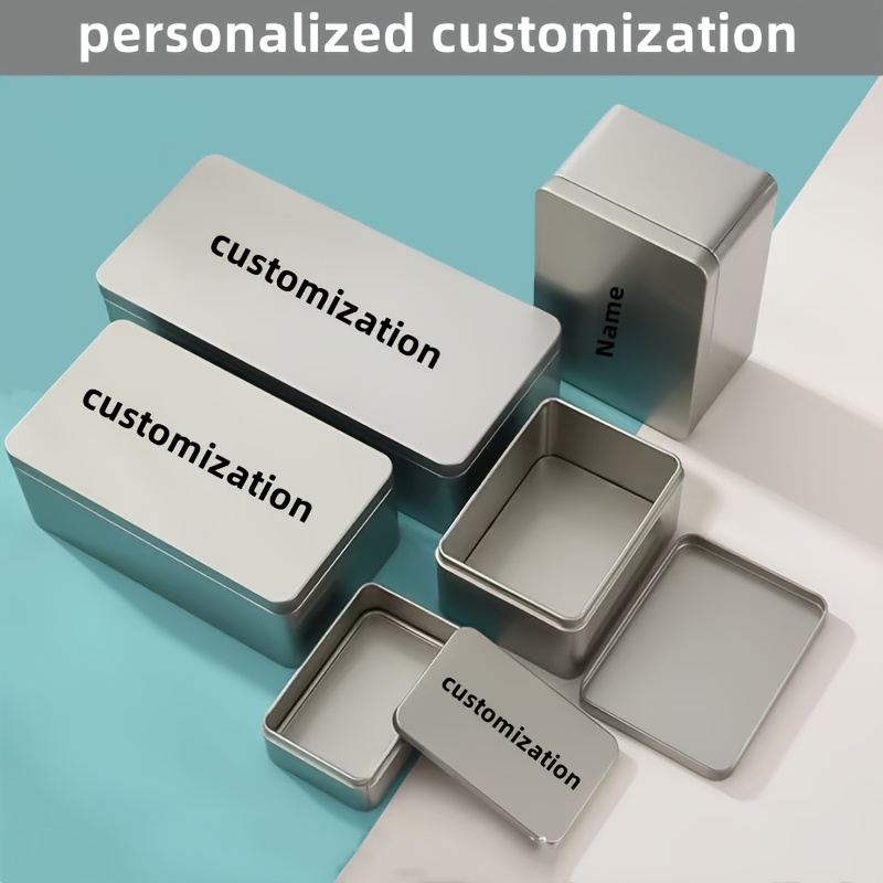 Customizable Iron Storage Box with Transparent Lid - Personalized Name Engraving, Durable Rectangular Organizer for Home, Office, or Gift, Personalized Gift Box | Sleek Metallic Finish | Secure Closure Box