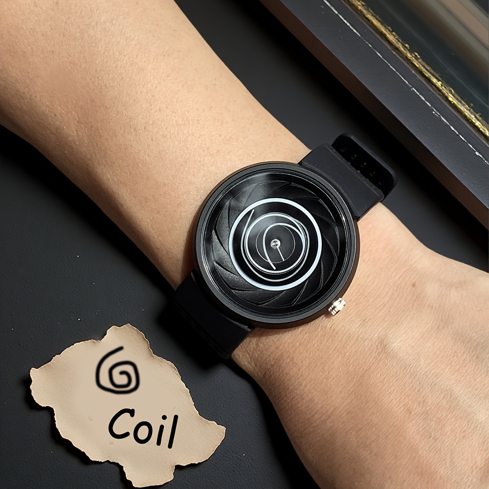 herren sportuhr zifferblatt ohne zeiger schwarzes Temu Austria