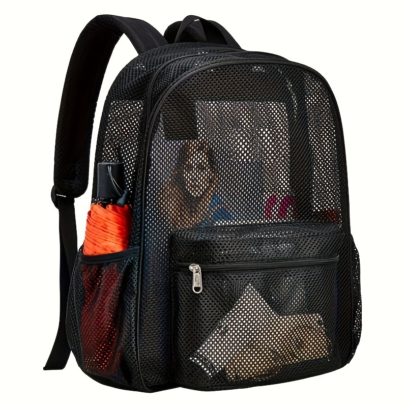 

Mesh Backpack With High Load-bearing Capacity, Double-shoulder Backpack, Travel Bag, Simple Beach Bag