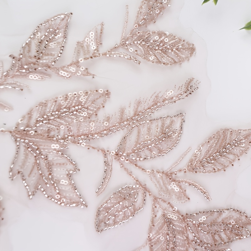 BNH5399 New Color Sequins Embroidered Leaves for Dresses
