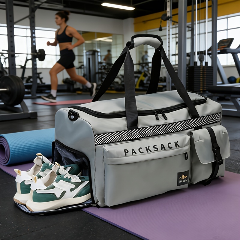 1-Pack Outdoor Gym Duffle Bag with Separate Shoe Compartment, Wet and Dry Separation, Multi-Pocket Large Capacity Travel Bag, Casual and Versatile Portable Backpack, Stylish Sporty Luggage Bag, Unisex, Suitable for Back-to-School Season