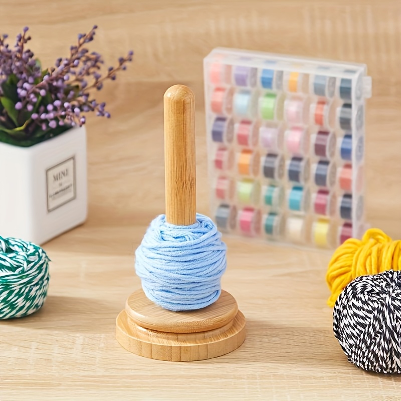 Magnetic Yarn Holder For Knitting And Crocheting, Wooden Yarn