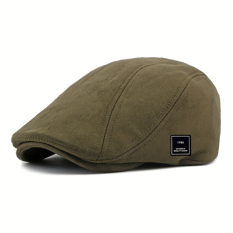 TEMU Simple Plain Cap For Men, Classic Beret, Spring/autumn British-style Baseball Cap, Vintage Cap, Brimless Hat