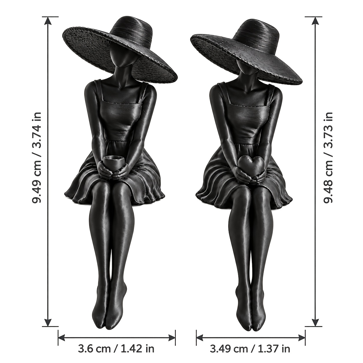 TEMU 2pcs Modern Faceless Female Statues - Elegant Plastic Figurines Suitable For Shelf Decor, Tv Cabinet, Study Desk, Minimalist Shelf Decorations,