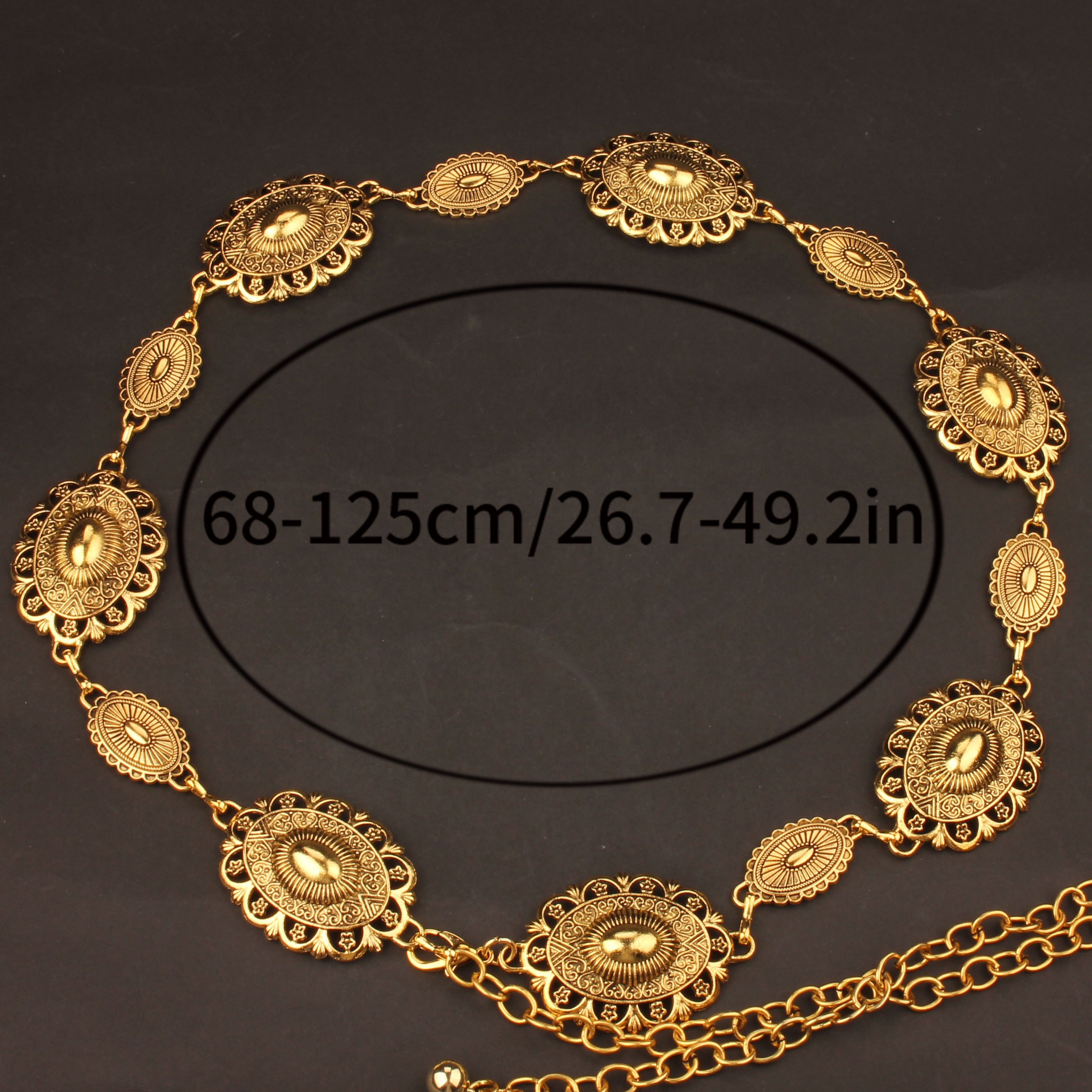 Women's Bohemian Golden-Tone Belt - Chain Link Waist Belt with Circular *  Elegant Layered Jewelry for Dresses, Pants, Tops - Party, Everyday, Formal  Outfits - Non-Precious Metal Chain Belt, Fashion ...