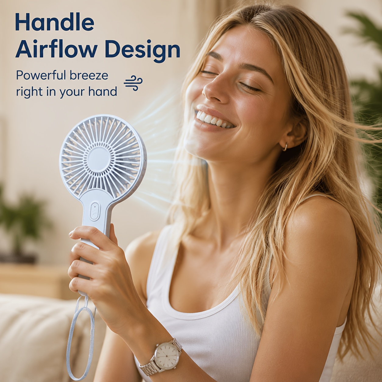 TEMU Usb Charging Mini Fan With A Portable Handheld Design, Long-lasting Battery, , 3-speed Settings. Suitable For Travel, Camping, Music Festivals,