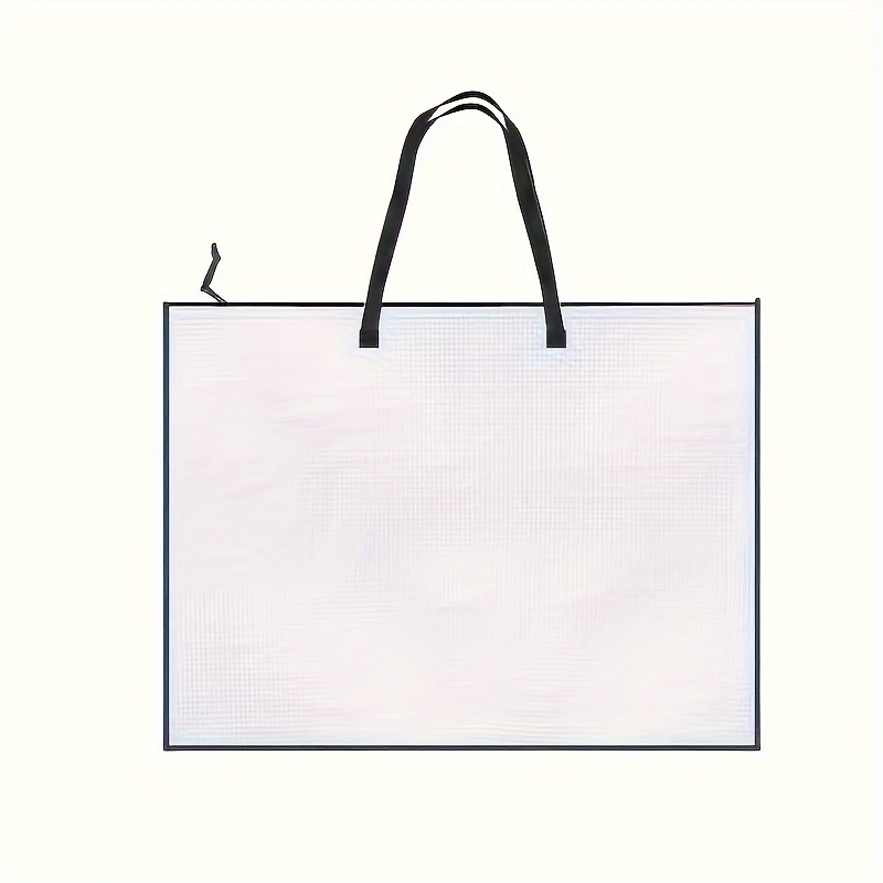 E-shop Große Transparente PVC-Dokumententasche - Tragbare Aufbewahrungstasche für Poster und Kunstwerke, 18.9x25.39 Zoll