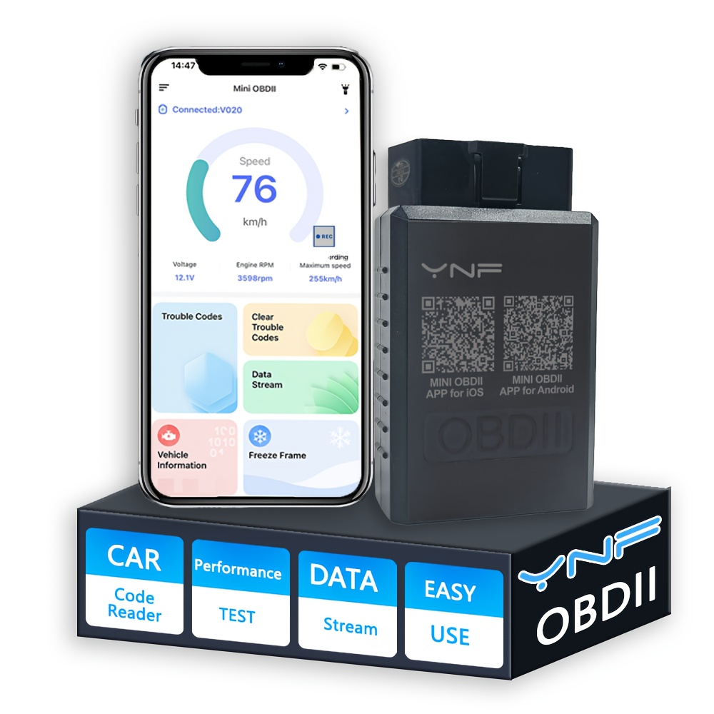 Ynf Scanner Wireless For Ios And Obdii Car Diagnostic Scan Tool Engine Fault Code Reader, Without Battery