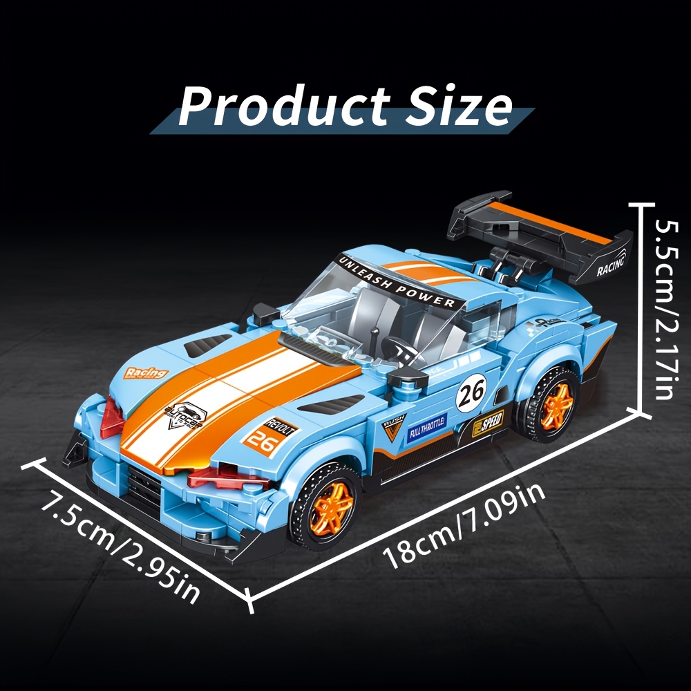 Blue Car Building Blocks Set, Speed Sports Car Model