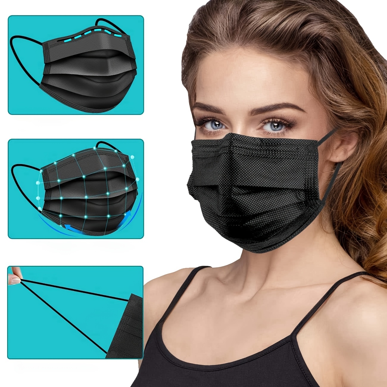 Les masques faciaux Paquet de 3 couches jetables 150pcs Three-Layer Protection Masque antipoussière trois couches de masque de protection fabriqués en Chine - Chine Face Mask, MASK
